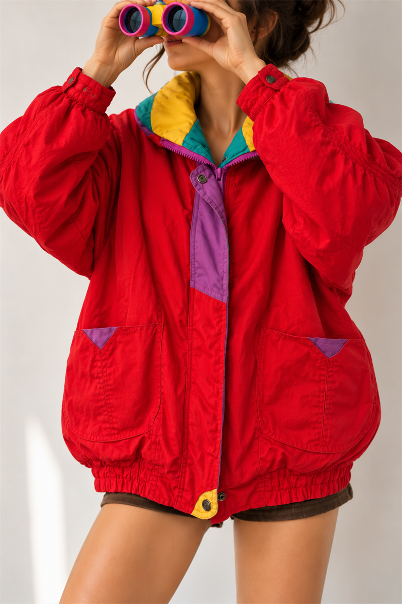 80s/90s Ekose Astarlı Ski Mont