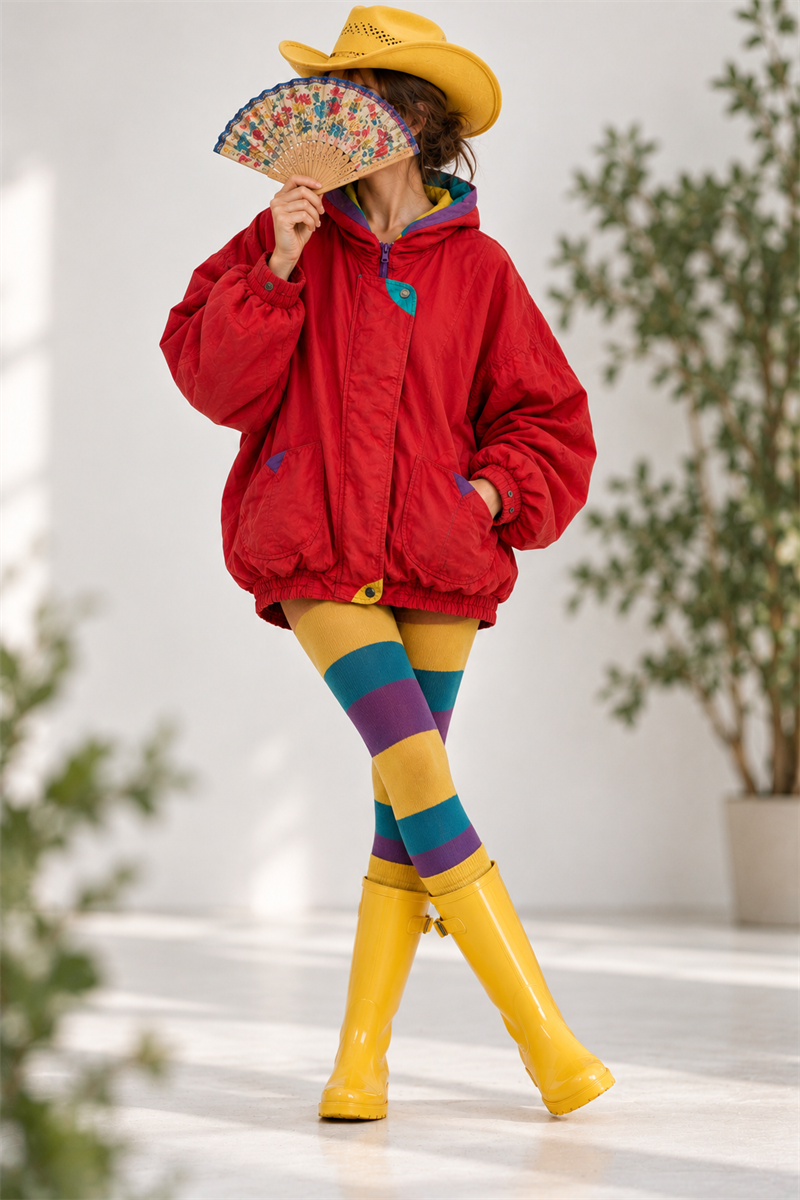 80s/90s Ekose Astarlı Ski Mont