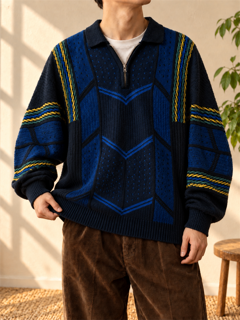 80s/90s Fermuarlı Casual Kazak