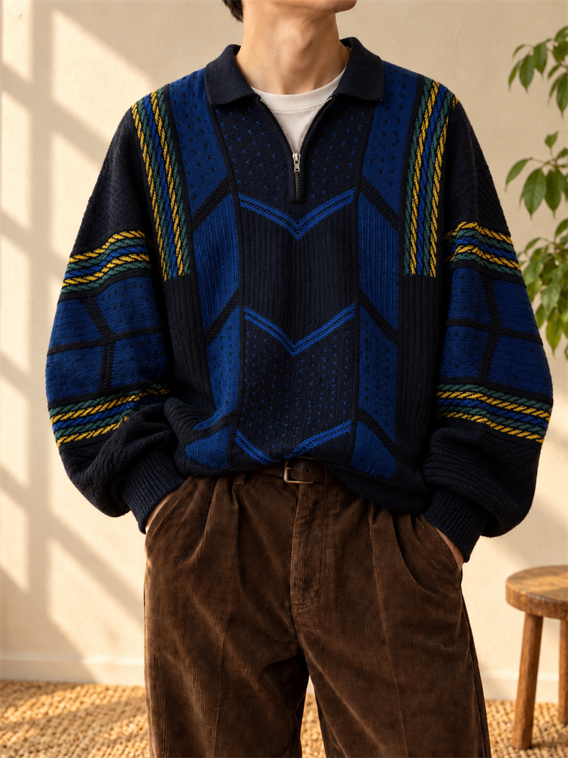 80s/90s Fermuarlı Casual Kazak