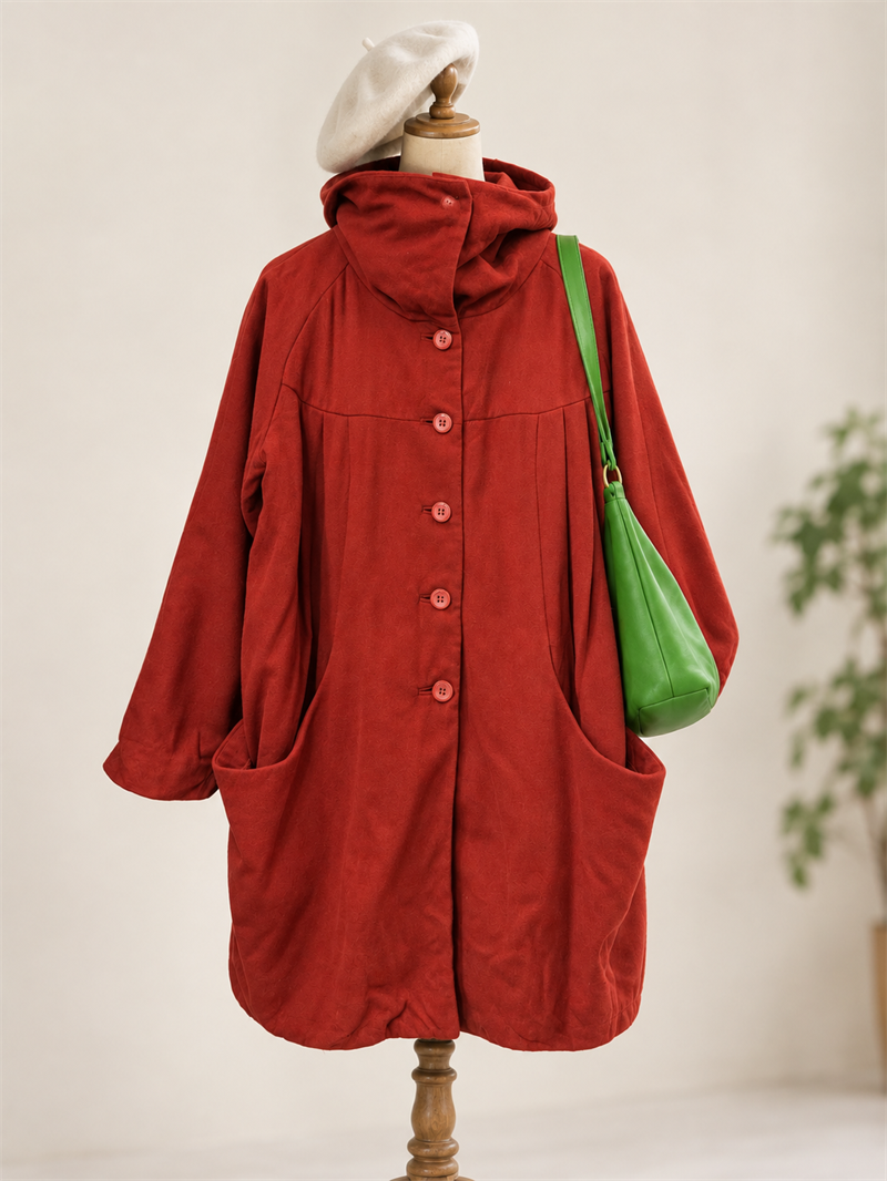 80s/90s Gebiş Yaka Pile Detay Wool Kaban