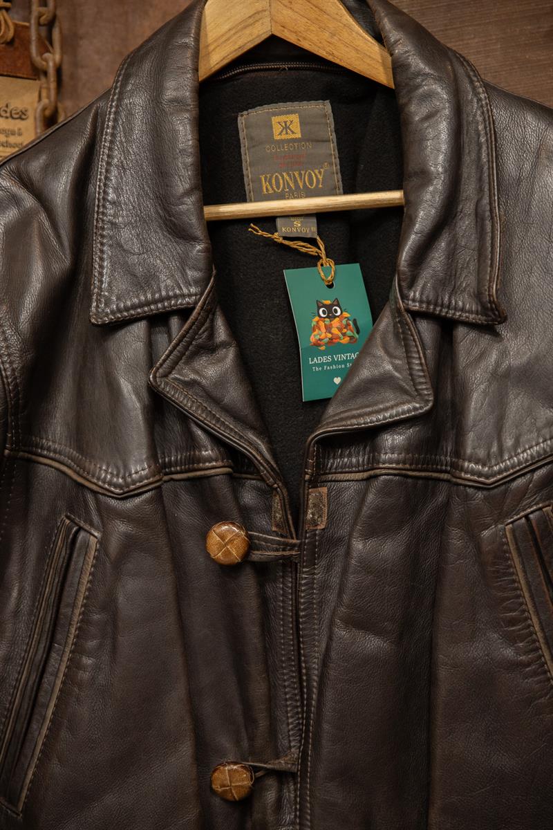 80s/90s Kovboy Paris Eskitme Deri Ceket