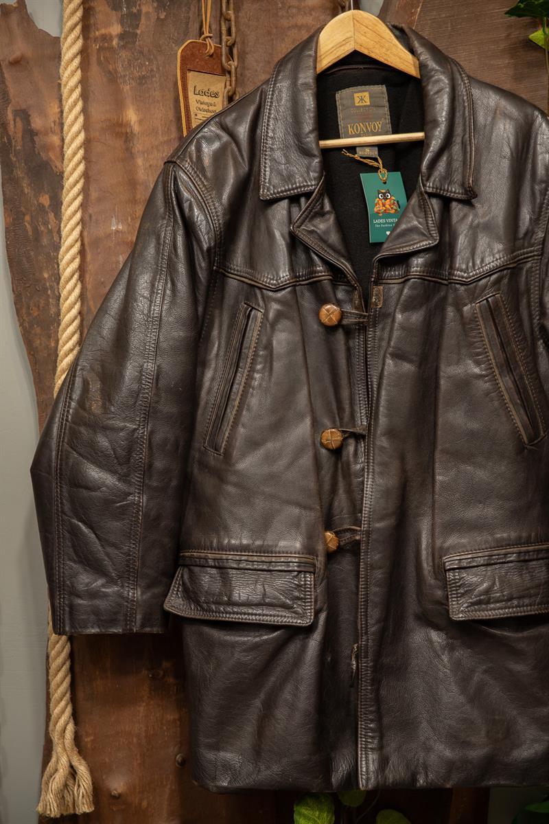 80s/90s Kovboy Paris Eskitme Deri Ceket