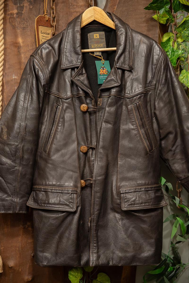 80s/90s Kovboy Paris Eskitme Deri Ceket