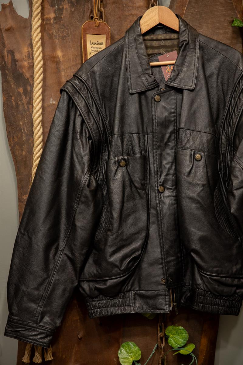 80s/90s Oversize Classic Bomber Deri Ceket