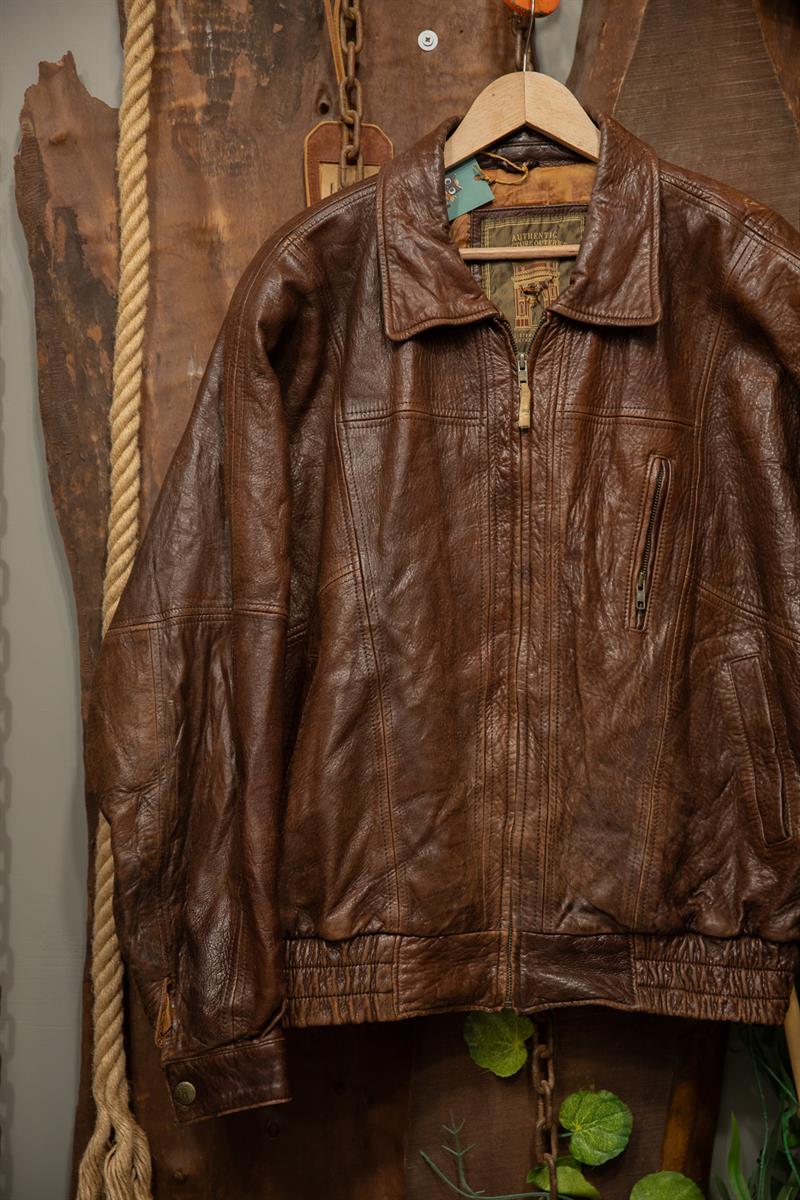 90s Acı Kahve American Bomber Deri Ceket