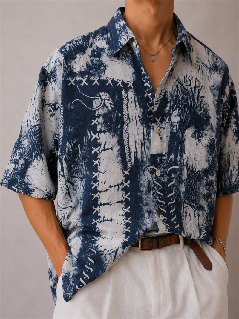 90s Acid Wash Look 90s Gömlek