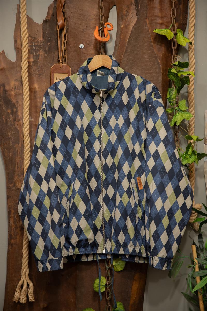90s Argyle Diamond Oversize Spor Ceket