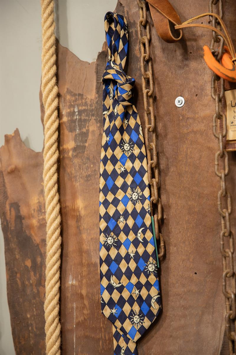 90s Argyle Moon Stars Kravat