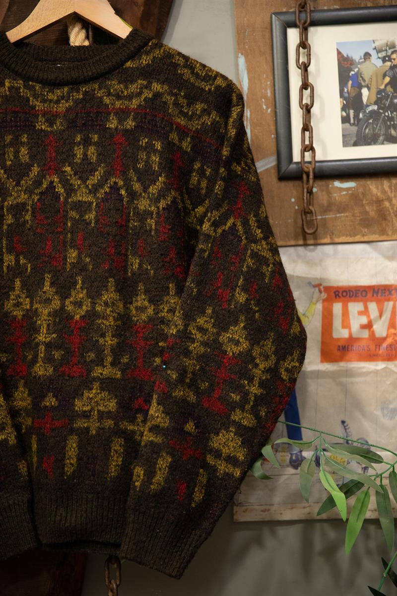 90s Artistic Splash Wool Kazak