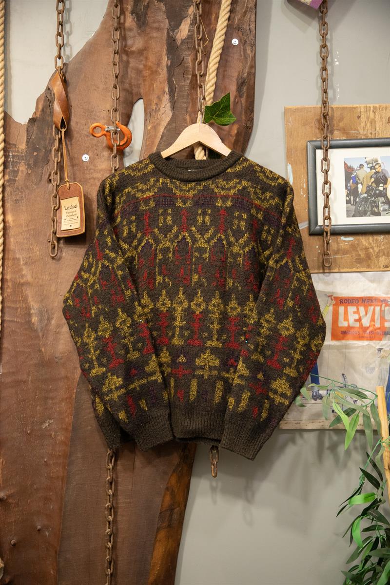 90s Artistic Splash Wool Kazak