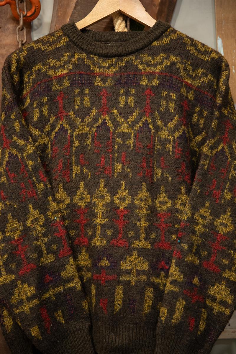 90s Artistic Splash Wool Kazak