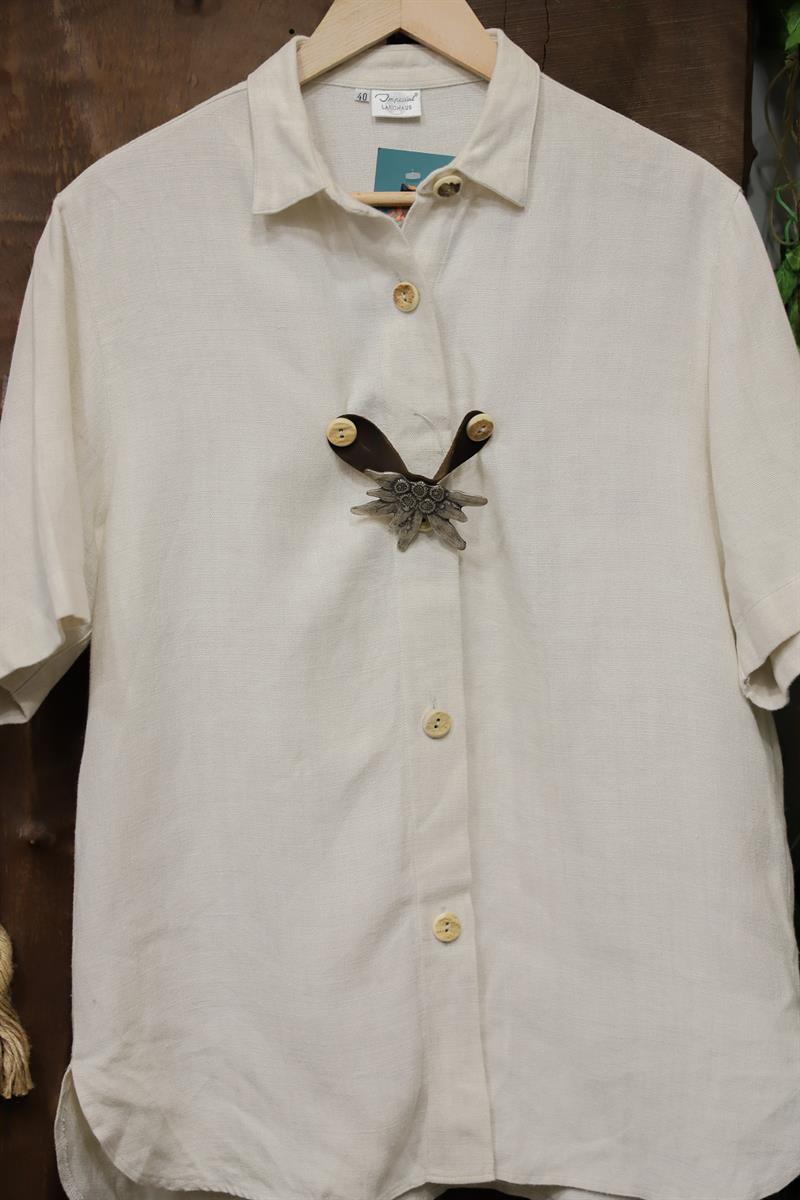 90s Austrian Bavyera Keten Gömlek