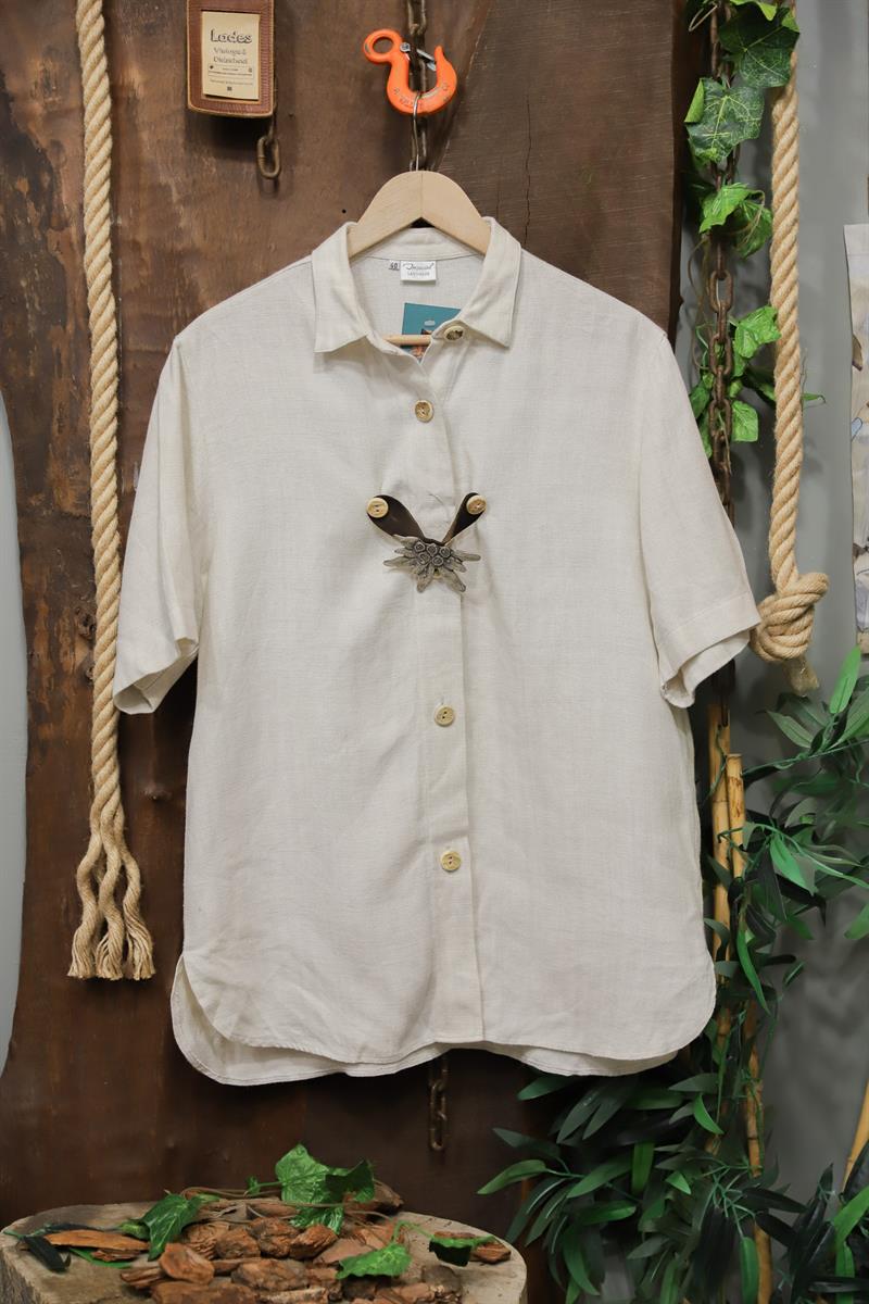 90s Austrian Bavyera Keten Gömlek