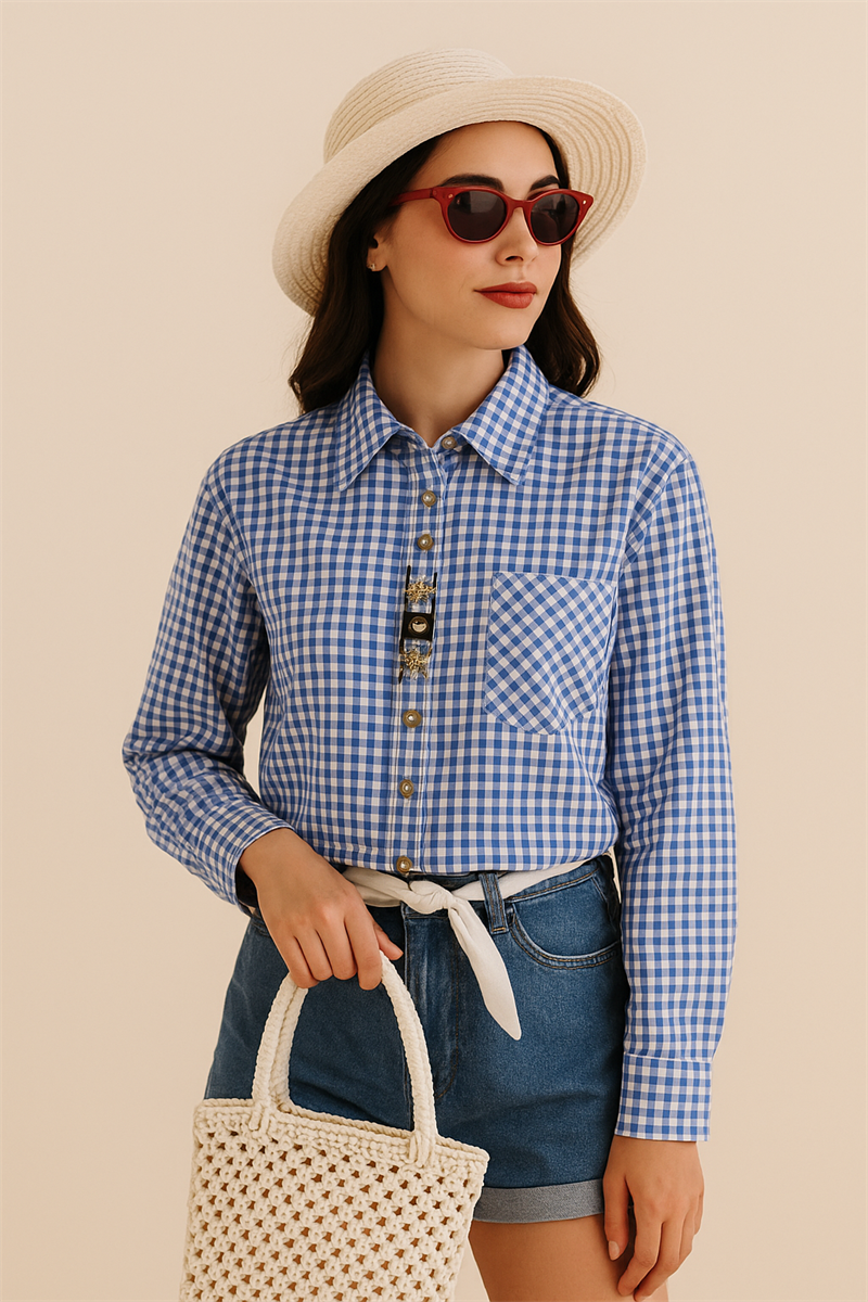 90s Austrian Ekoseli Bavyera Gömlek