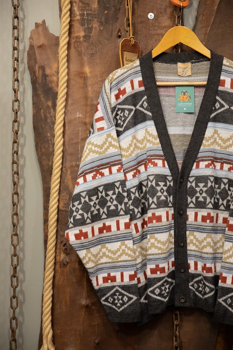 90s Aztec Etnik Hırka