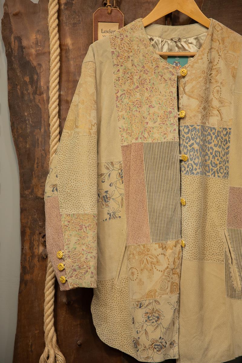 90s Bej Süte Mozaik Desen Ceket