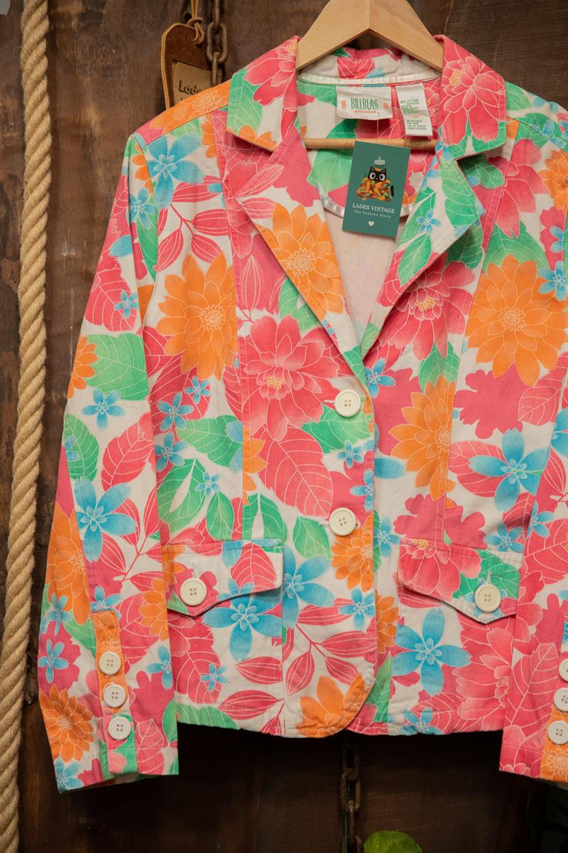 90s Bill Blass Floral Blazer Ceket