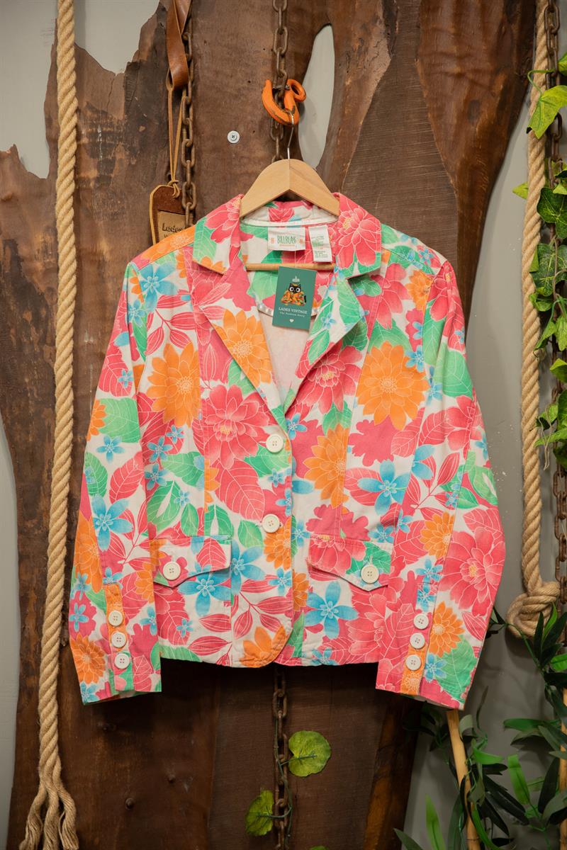 90s Bill Blass Floral Blazer Ceket