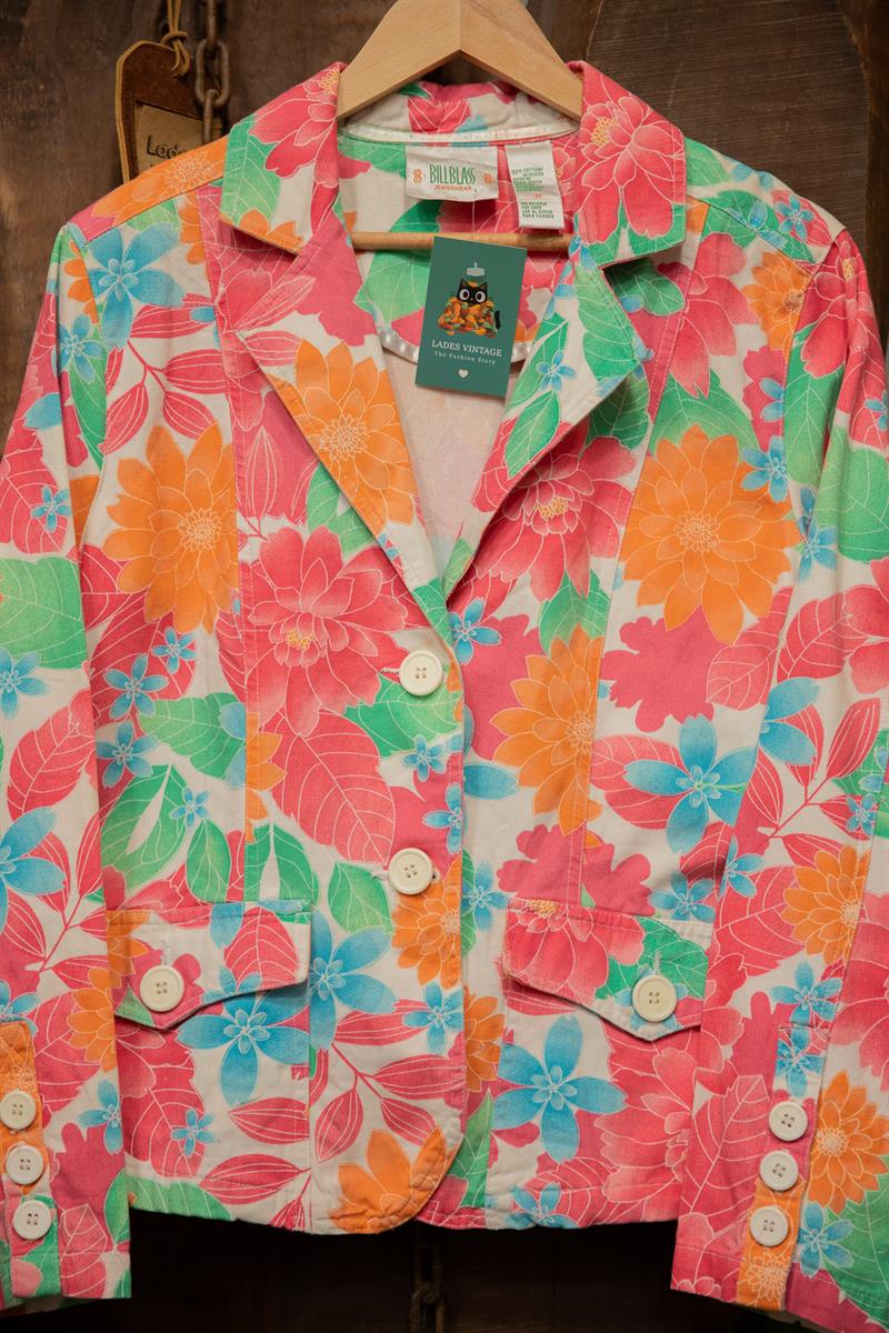 90s Bill Blass Floral Blazer Ceket