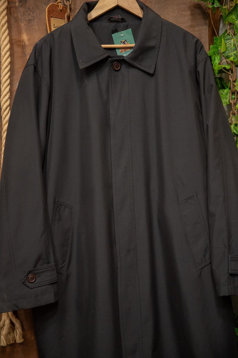 90s Black Track Ceket / Trenchcoat