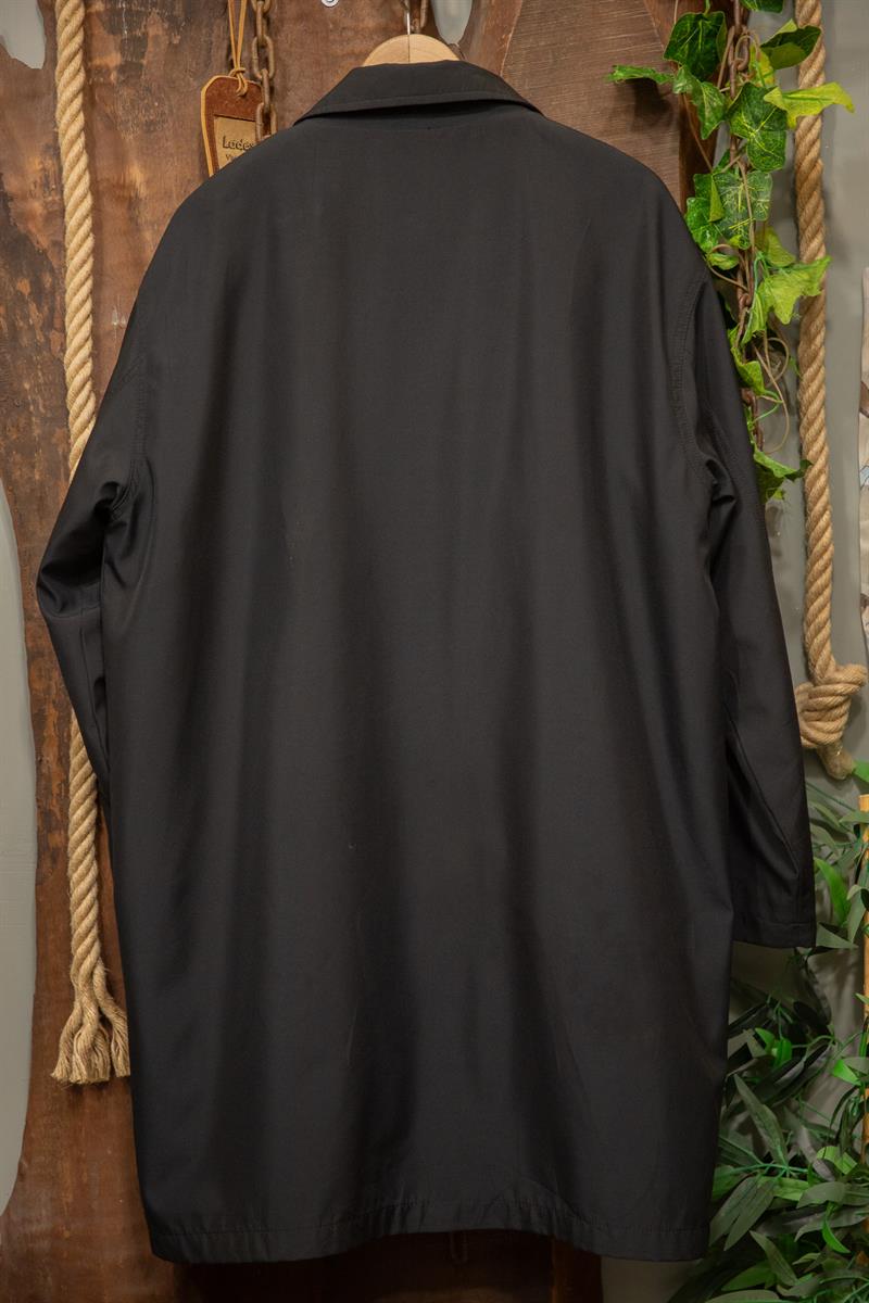 90s Black Track Ceket / Trenchcoat