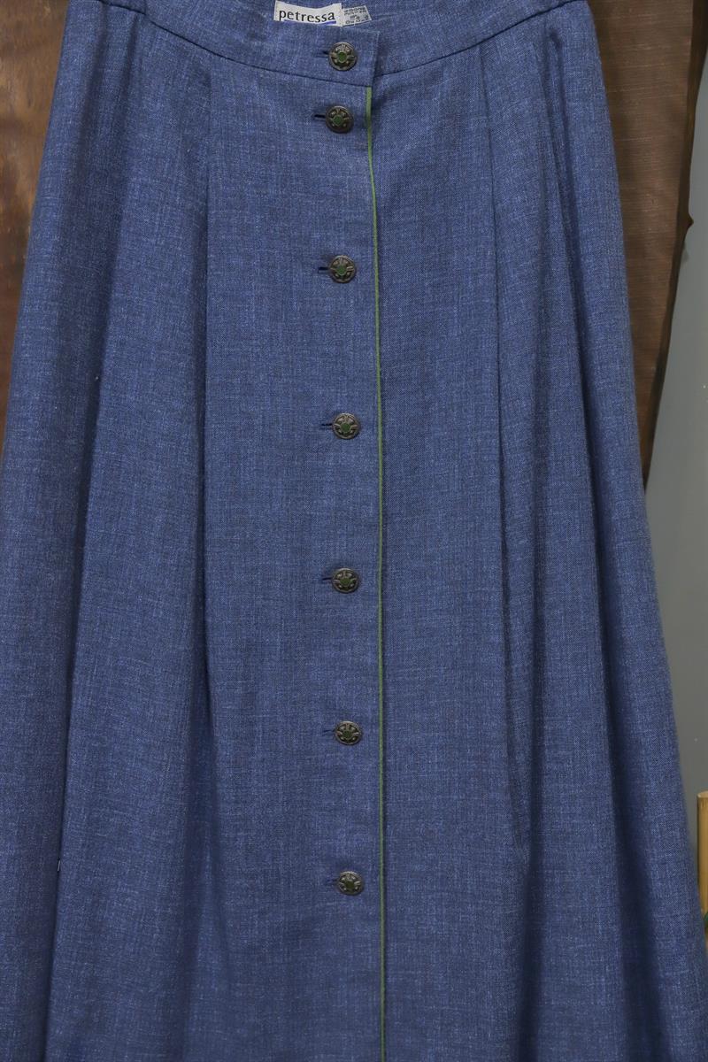 90s Blue Linen Keten Etek