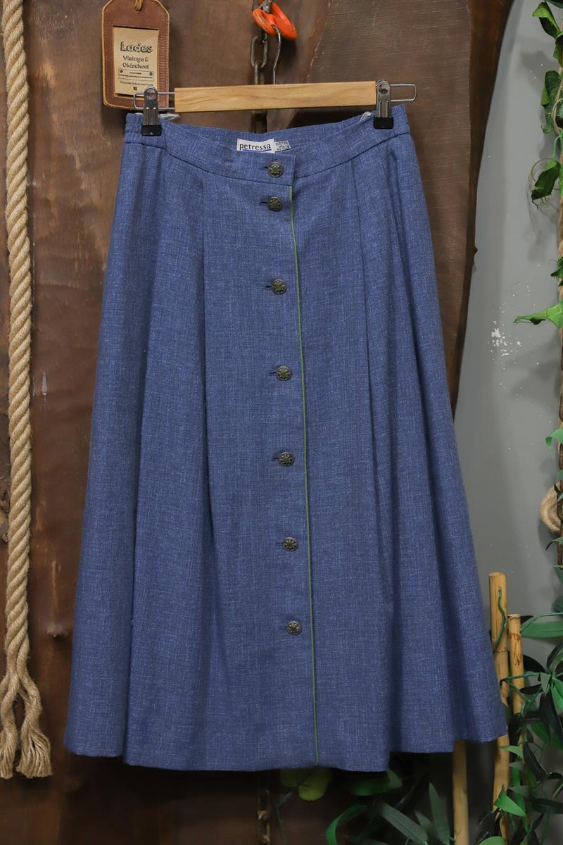 90s Blue Linen Keten Etek