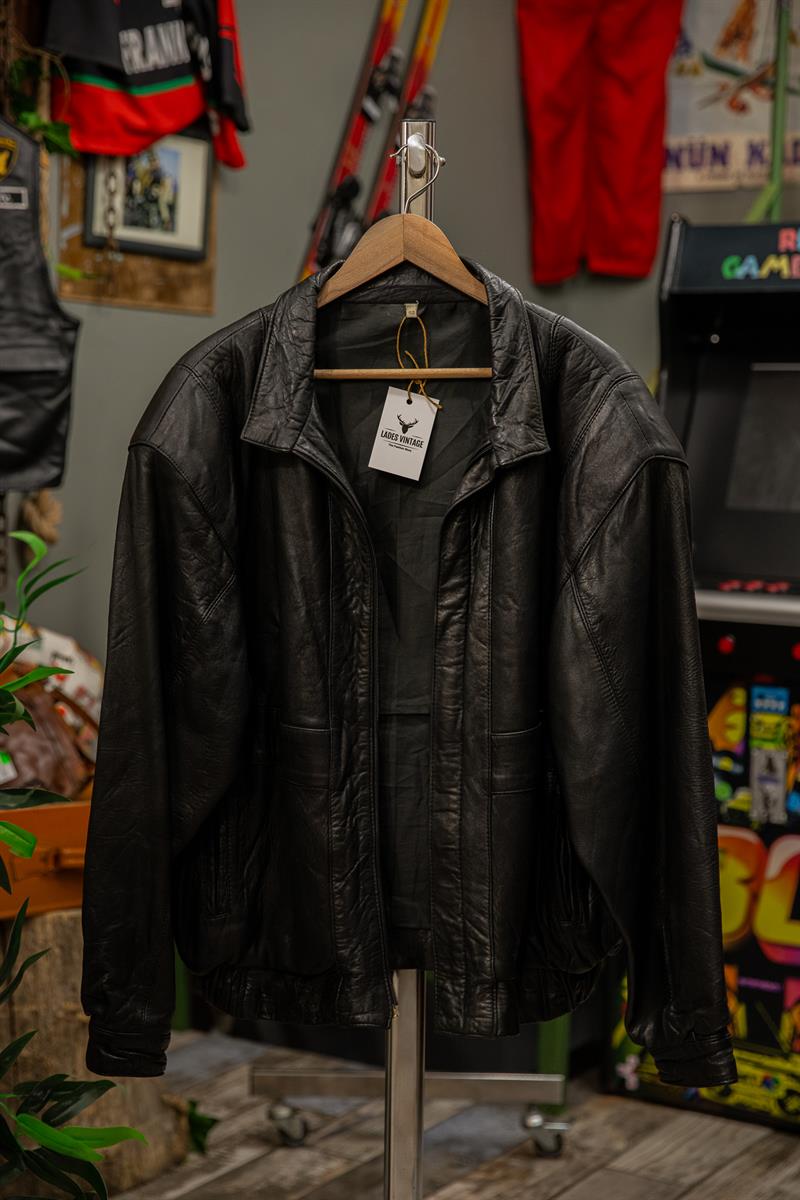 90s Bomber Tarz Deri Ceket