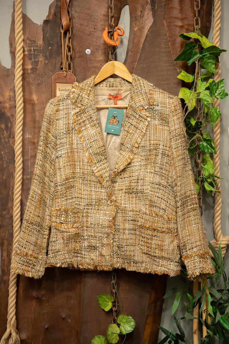 90s BUGARI Tweed Blazer Ceket