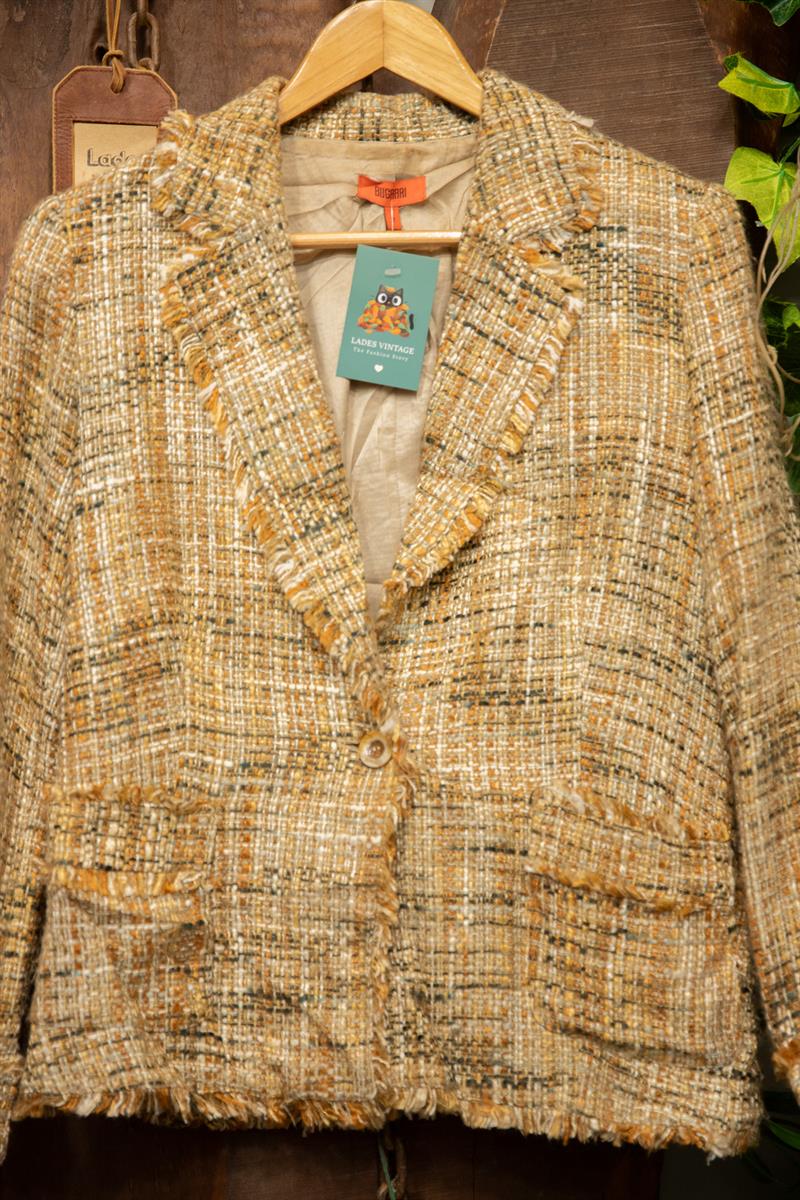 90s BUGARI Tweed Blazer Ceket