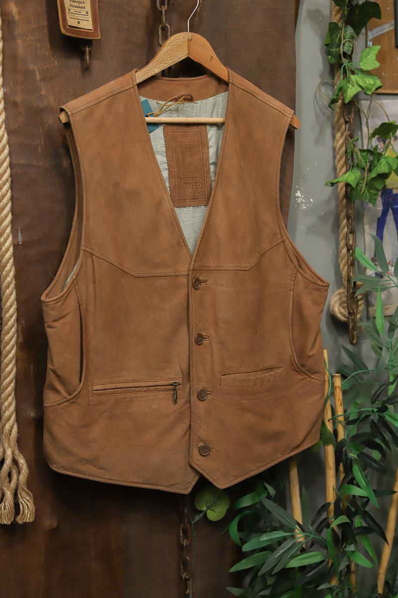 90s Camel Western Cowboy Deri Yelek