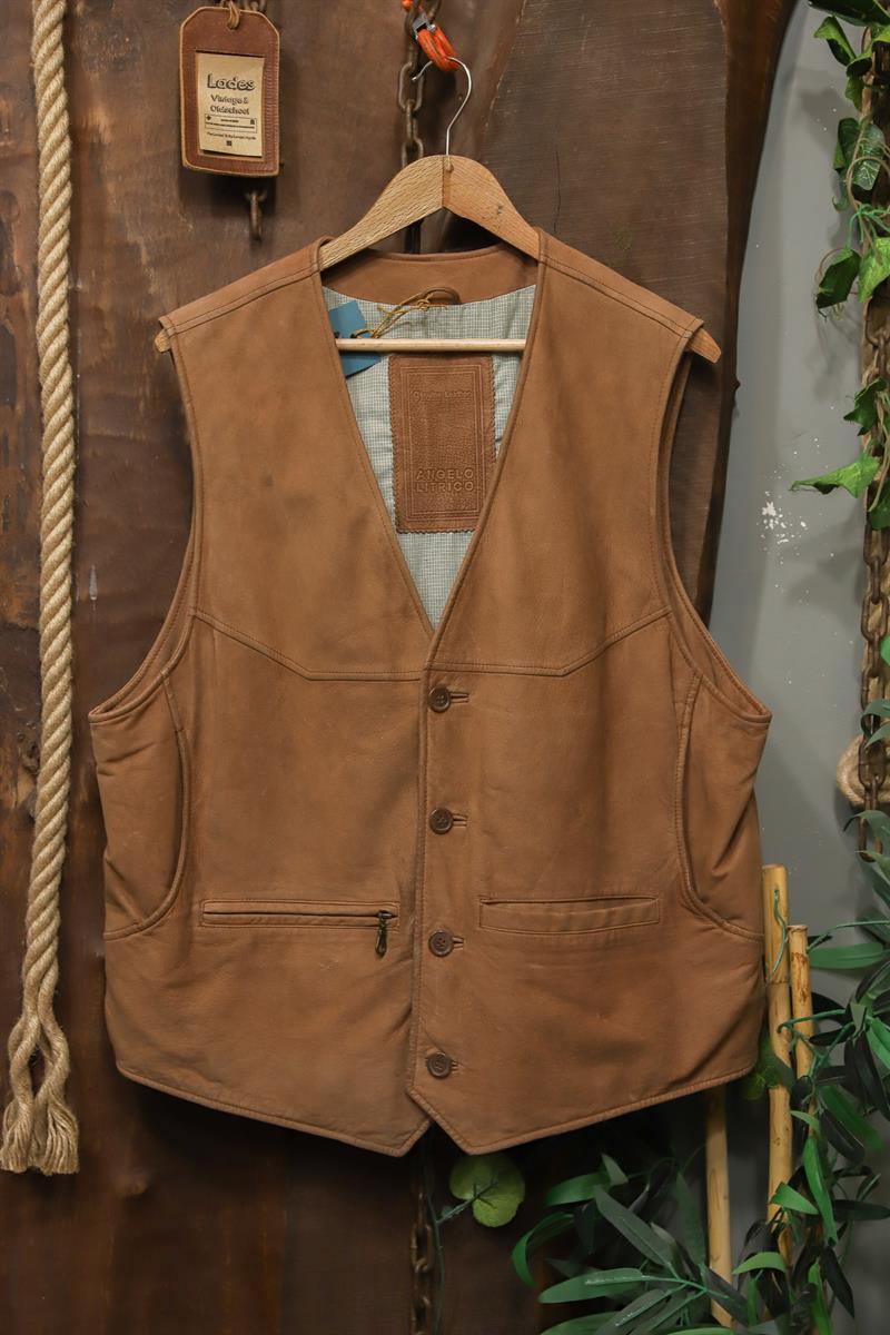 90s Camel Western Cowboy Deri Yelek