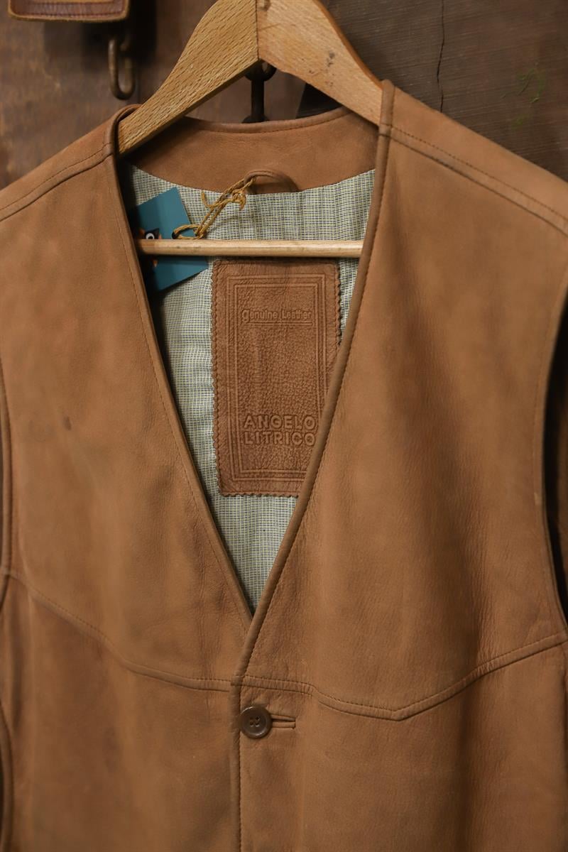 90s Camel Western Cowboy Deri Yelek