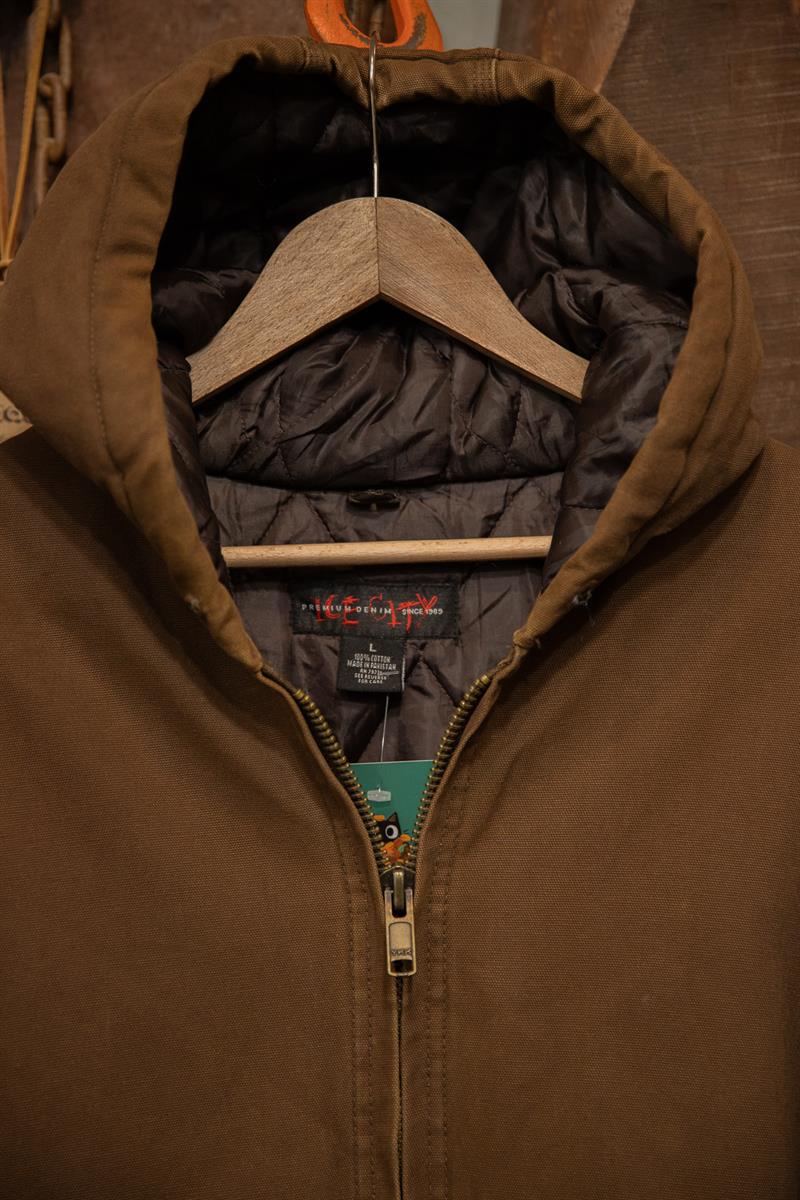 90s Canvas Brown Hooded Mont/Ceket