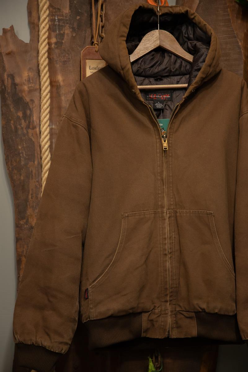 90s Canvas Brown Hooded Mont/Ceket