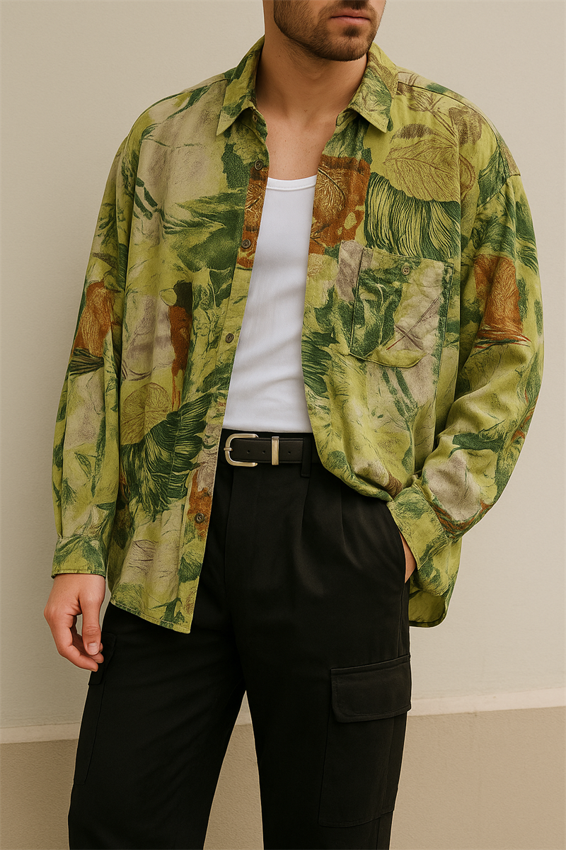 90s Casual Etnik Gömlek