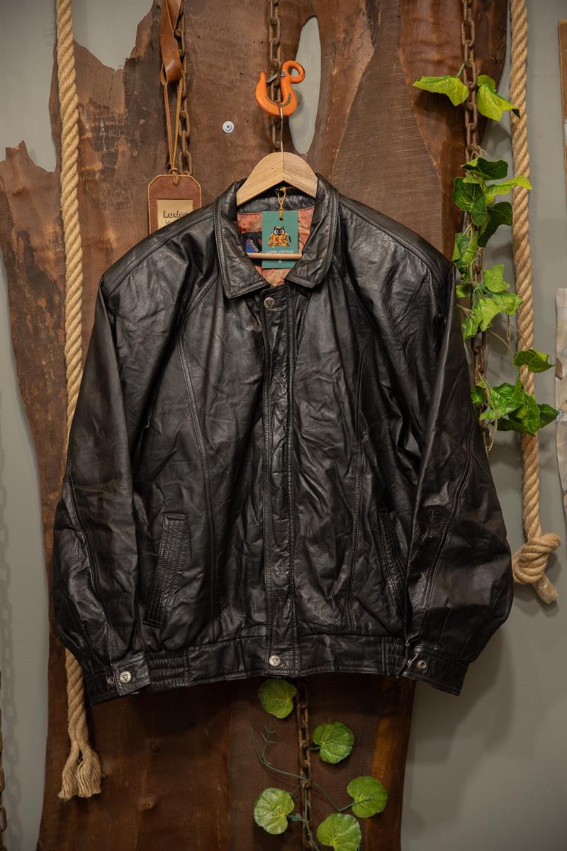 90s Classic American Bomber Deri Ceket