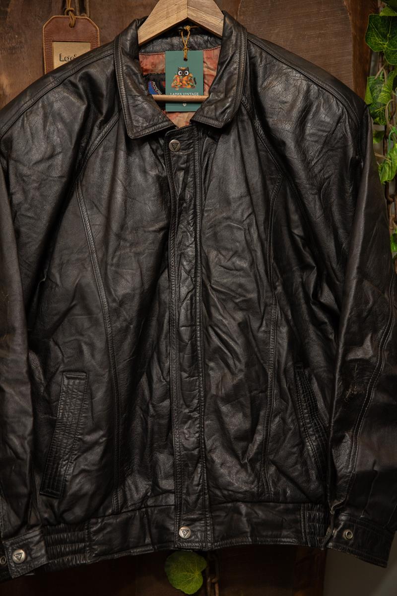 90s Classic American Bomber Deri Ceket
