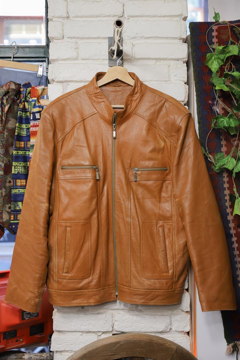 90s Classic Biker Deri Ceket