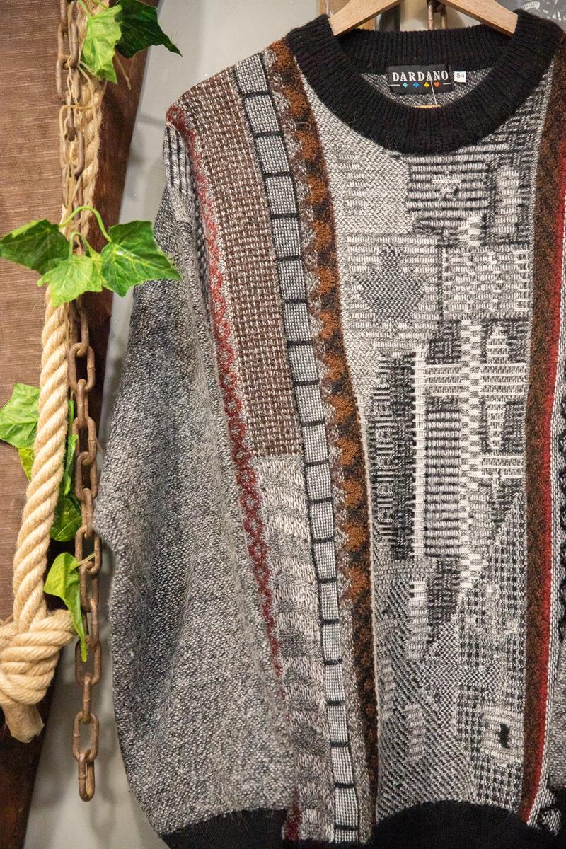 90s Classic İtalian Oversize Wool Kazak