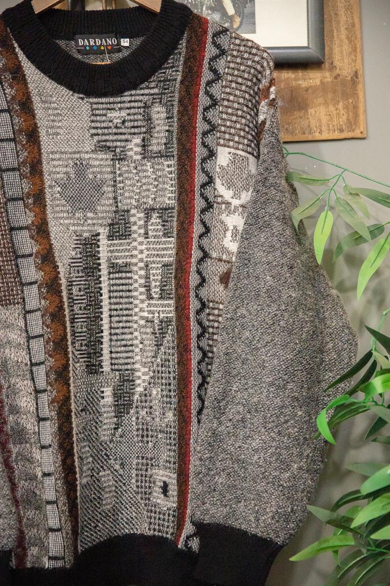 90s Classic İtalian Oversize Wool Kazak