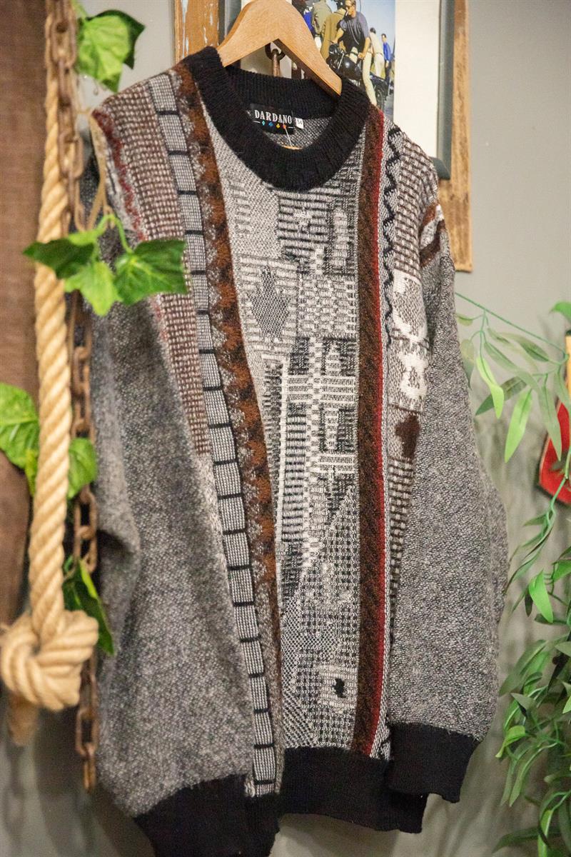 90s Classic İtalian Oversize Wool Kazak