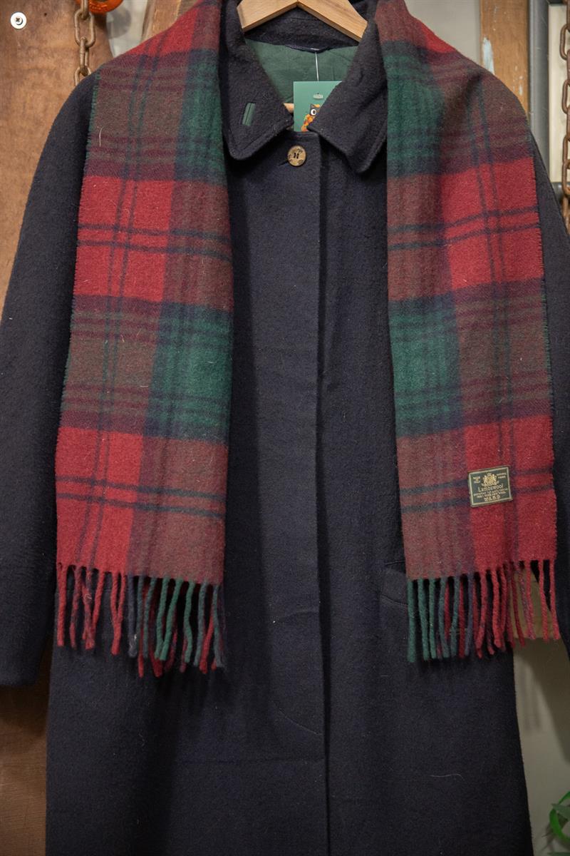 90s Classic Navy Wool Kaşe Kaban