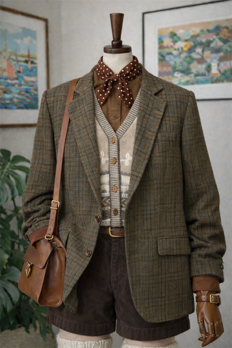 90s Classic Wool Tweed Blazer