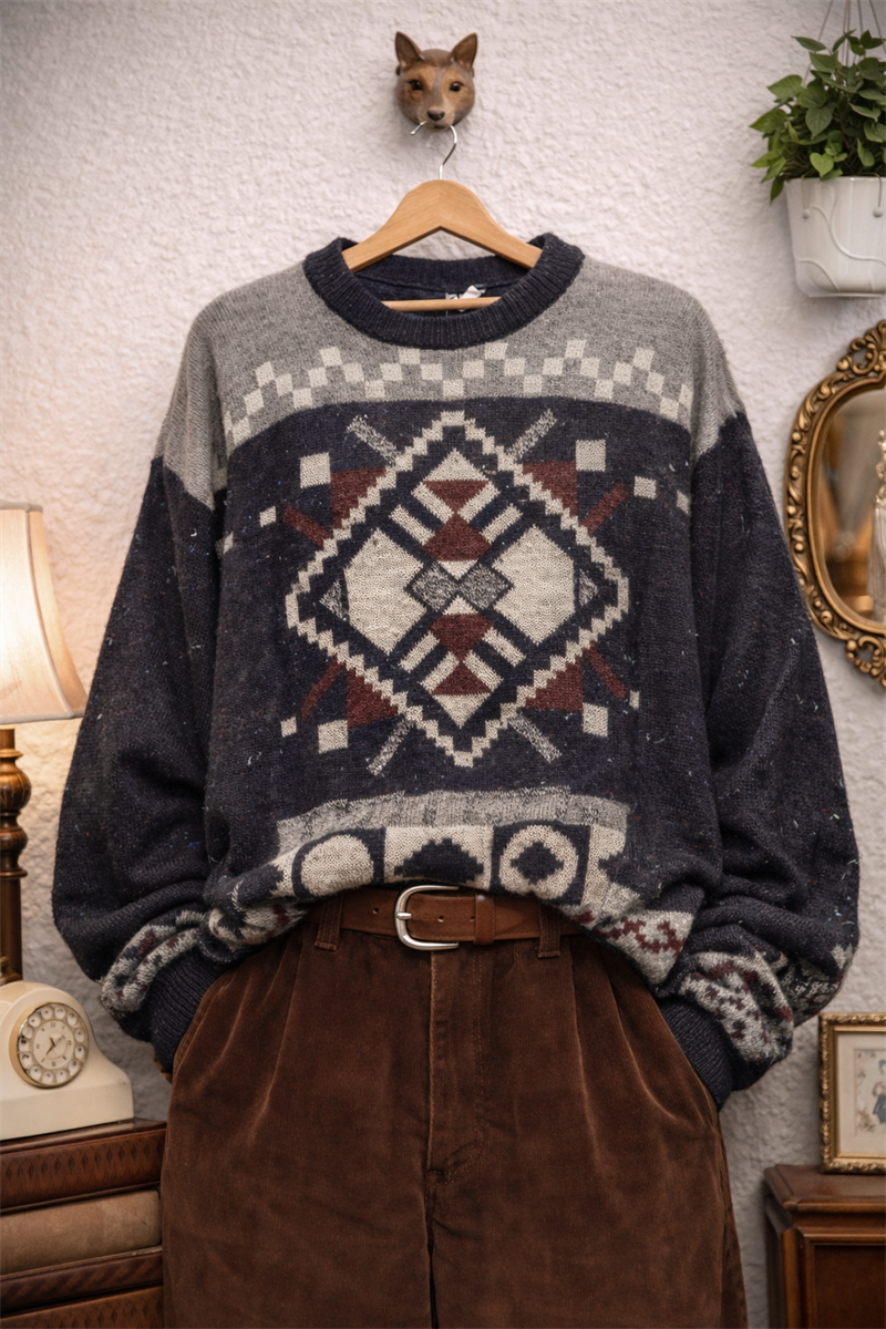 90s Cozy Nordic Oversize Kazak