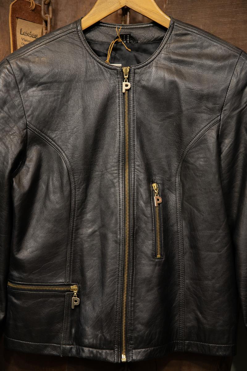 90s Crop Biker Deri Ceket