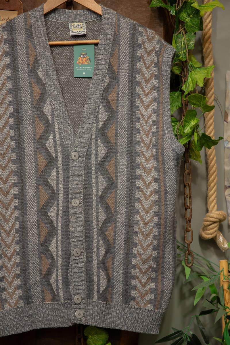 90s Ethnic Örgü Yelek