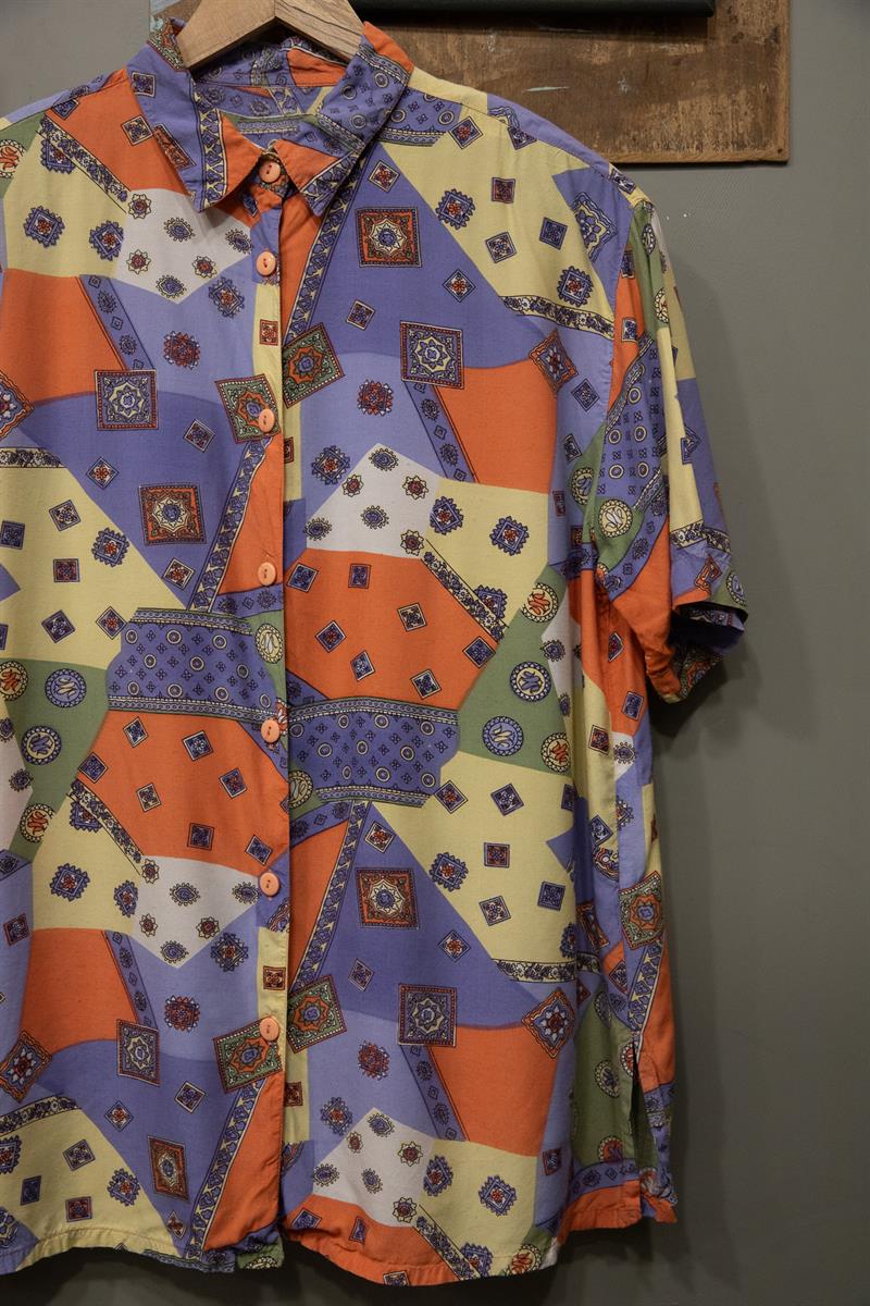 90s Etnik Salaş Gömlek
