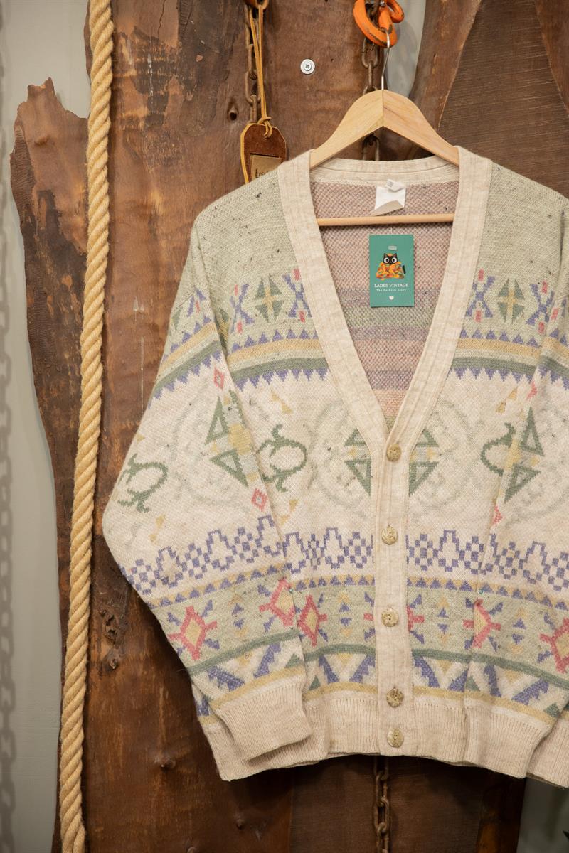 90s Etnik Wool Hırka